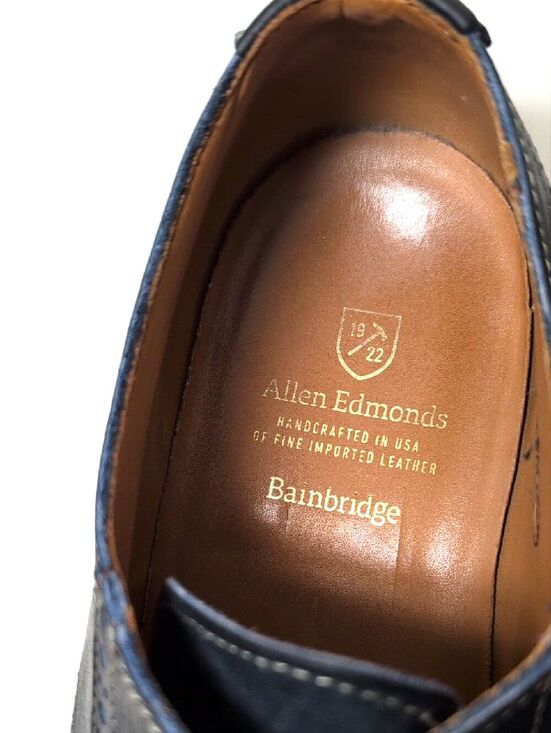 Allen Edmonds Black Leather Cap-Toe Derby with Brown Welt main image 10